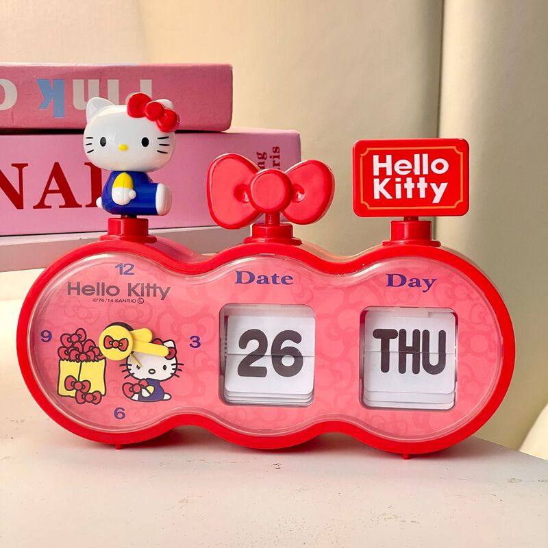 Hello Kitty Hello Kitty Alarm Clock Desktop Small Clock Home Alarm Clock Page Turning High-Looking Desktop Small Clock