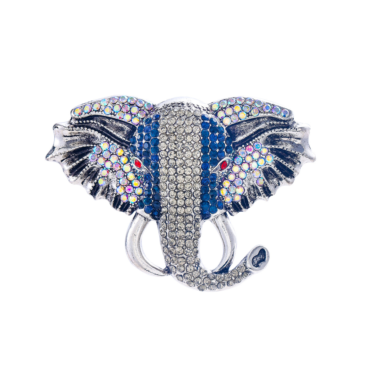 复古印度风情吉祥大象头胸针彩钻动物别针男宴会西装欧美新款配饰