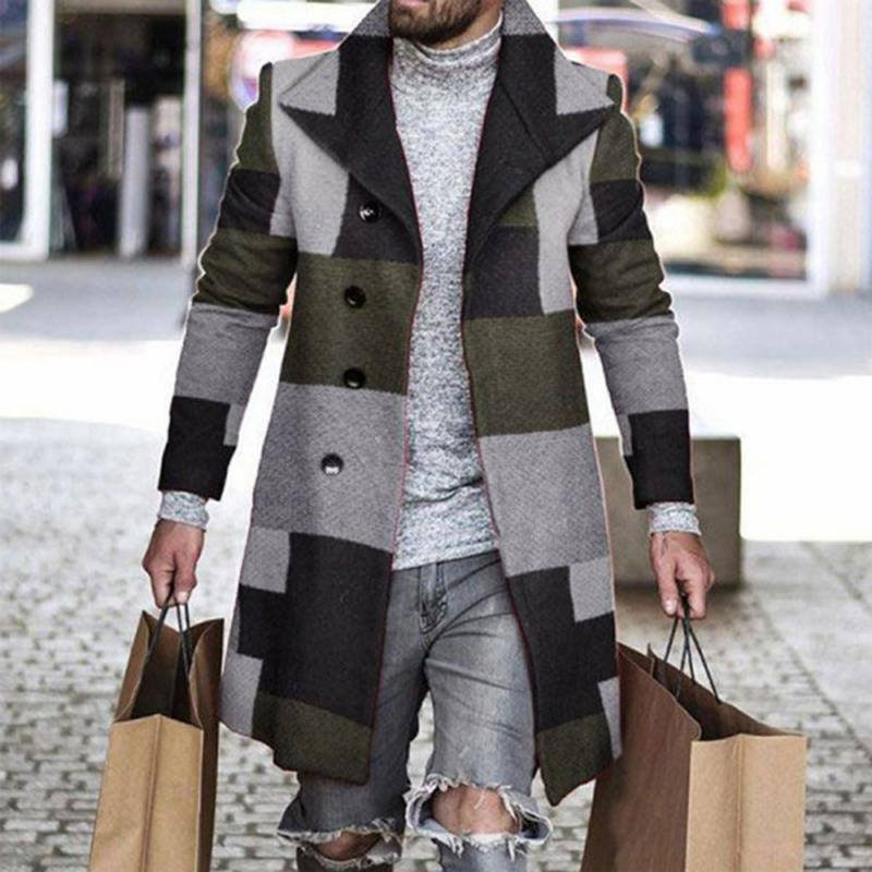 Abrigo a cuadros para hombre 2024 nuevo producto comercio exterior chaqueta wish estación europea Amazon rompevientos AliExpress lana al por mayor