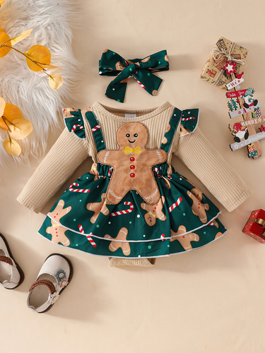 Baby Girls 2pcs Christmas Outfits Long Sleeve/Gingerbr