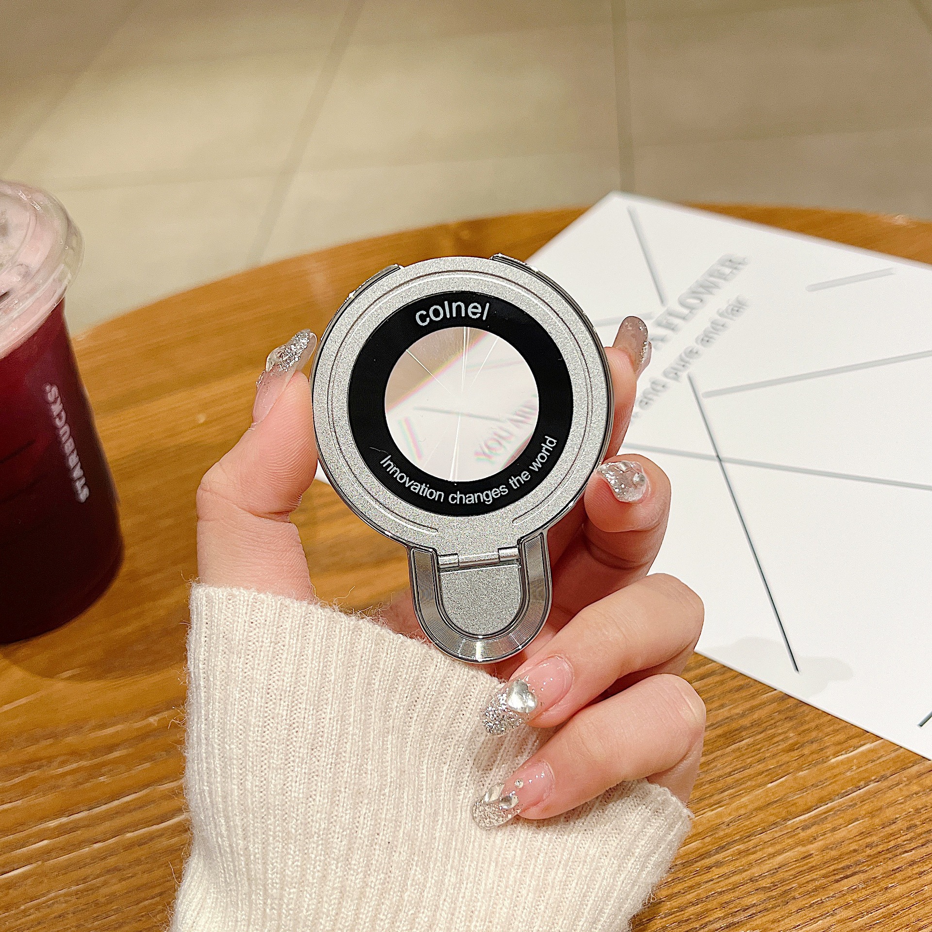 U-Shield Hebilla Lupa Magsafe Desktop invisible Teléfono perezoso Soporte de metal Estuche para teléfono móvil Universal