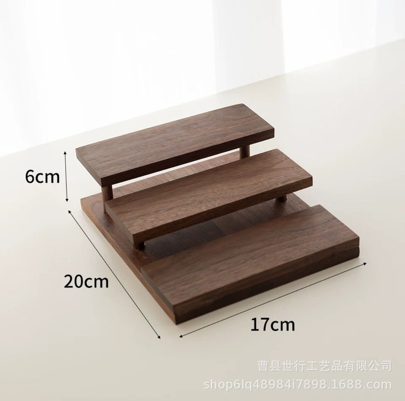 高颜値レトロ胡桃色デスクトップ多層収納棚香水スキンケア品手作り展示棚|undefined