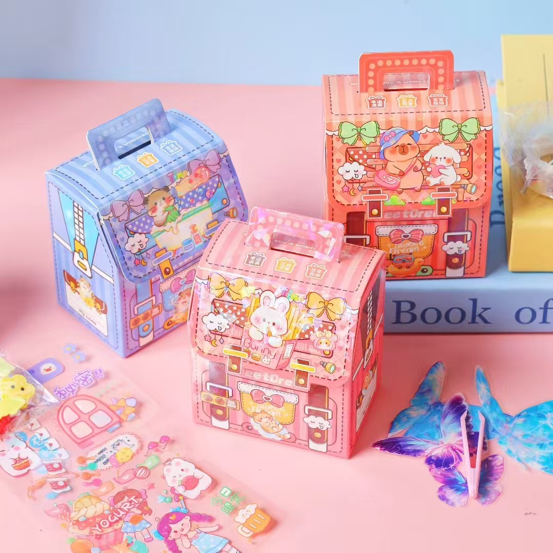 Cute pegatinas de modelado caja ciega temporada escolar regalo de mano para estudiantes de jardín de infantes pequeños regalos de regalo para niños