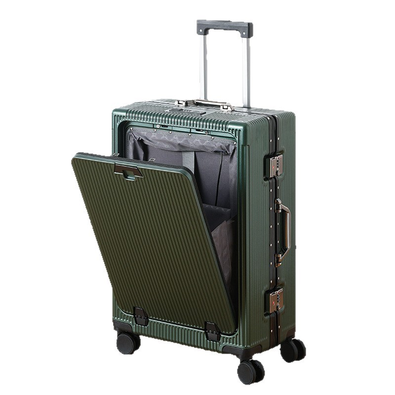 Maleta multifuncional para viajar a bordo de alta belleza 20 pulgadas contraseña frente abierto maleta de moda bolsa de computadora maleta