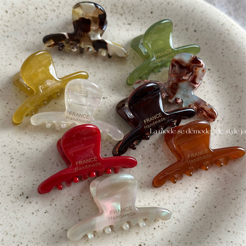 french gold label small size acetic acid exquisite grip cute anti-aging half tie hairpin girlish style hair clips hair accessories new