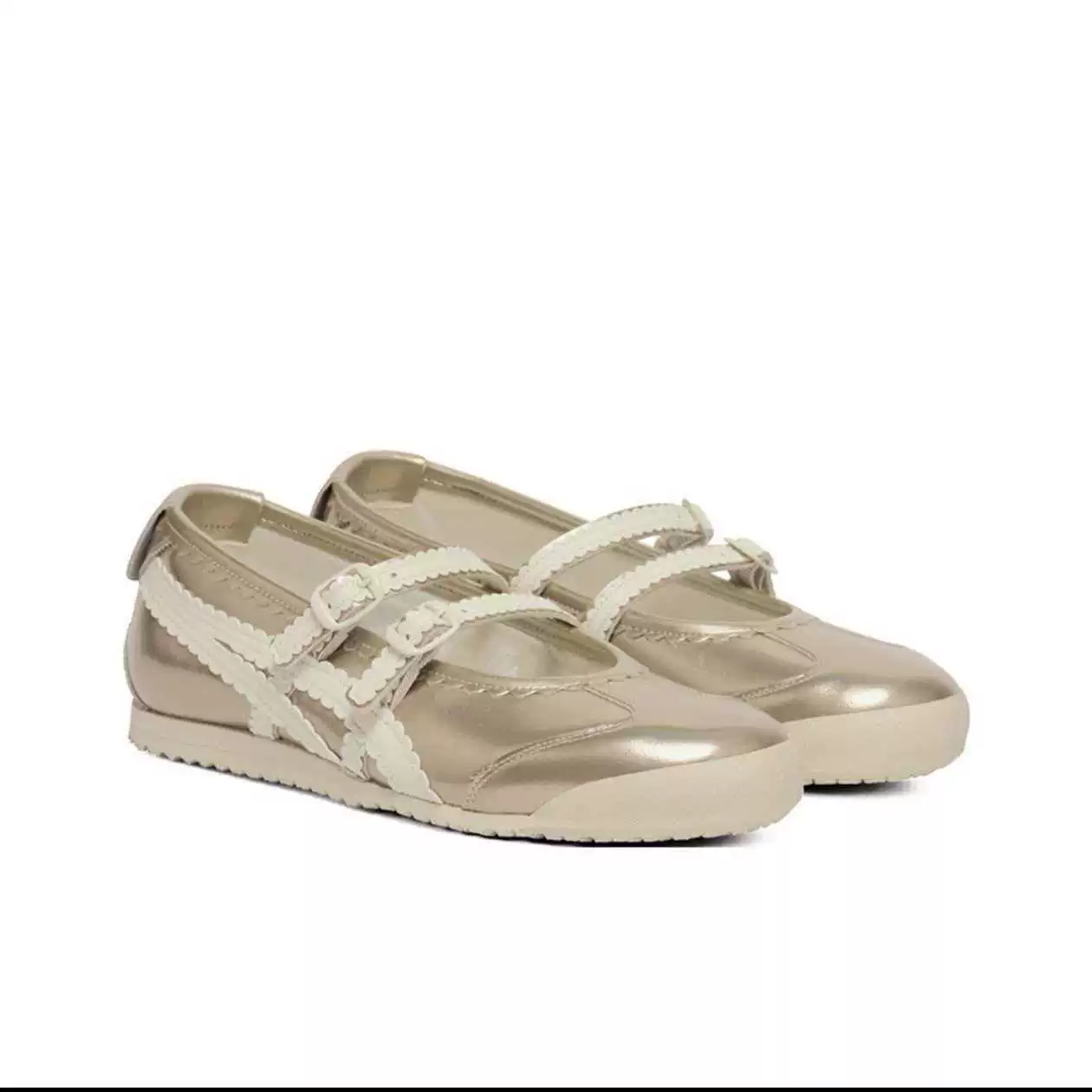 Балетки Mary Jane Onitsuka Tiger Mexico 66 TGRS — ретро повседневные, ремешки в стиле Mary Jane
