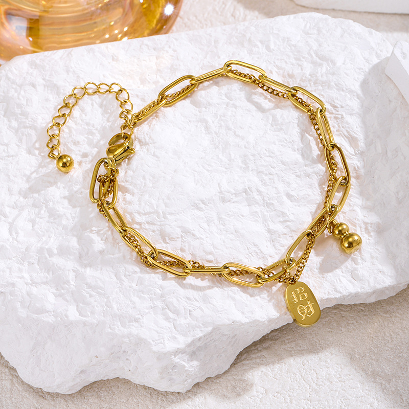 New Non-Fading Titanium Steel Bracelet, Light Luxury Niche, High-End Women's Fashion, Elegant and Versatile Simple Hand Jewelry