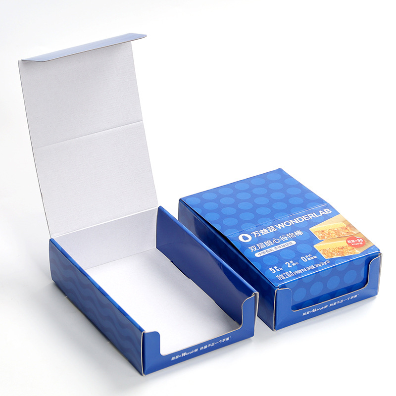 批量出货食品零食展示盒FSC认证瓦楞纸盒超市陈列盒包装空盒子