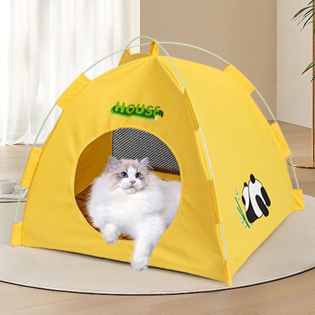 Carpa de mascotas cuatro estaciones general gato perro nido de mascotas al aire libre al aire libre alfombra de verano casa de gato plegable