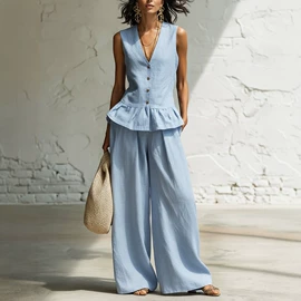 时尚休闲套装;女式T恤;休闲裤