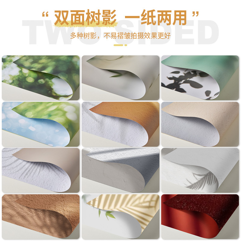 Papel de fondo de sombra de árbol de doble cara Productos de naturaleza muerta Fotografías Accesorios de disparo Cosméticos Joyería gourmet HD 3D Simple