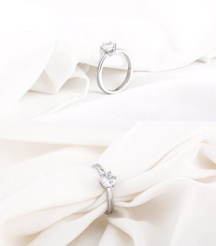 6g Weight Zircon Inlay Material Rings Classification 1 Piece Quantity Daily Occasion Fashion Geometric Titanium Steel Inlay Zircon Rings 1 Piece