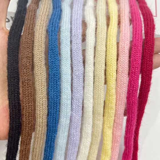 Double-layer hollow wool knitting with micro-elastic clothing accessories shoes and hats flower packaging lace bow handmade diy