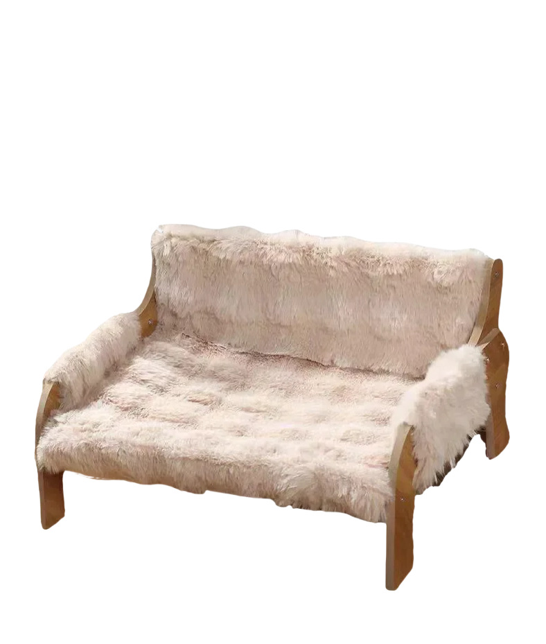 애완동물 겨울용 롱 파일 소파 옐로우