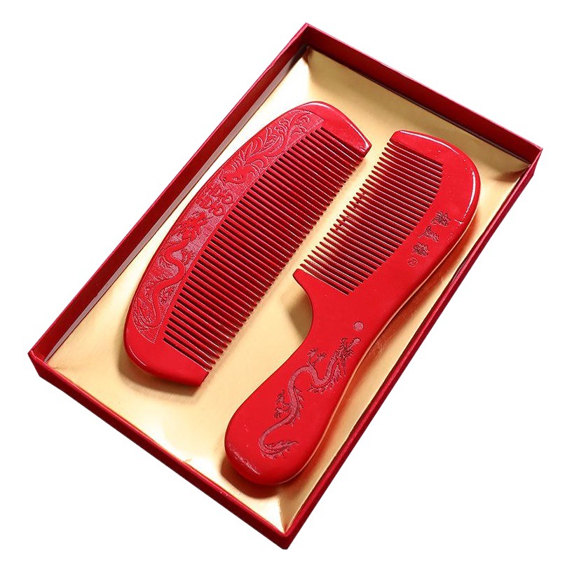 Juego de peines de madera maciza para novia, juego de peines en forma de corazón para parejas, artículos de boda al por mayor, artículos esenciales para bodas. image 1