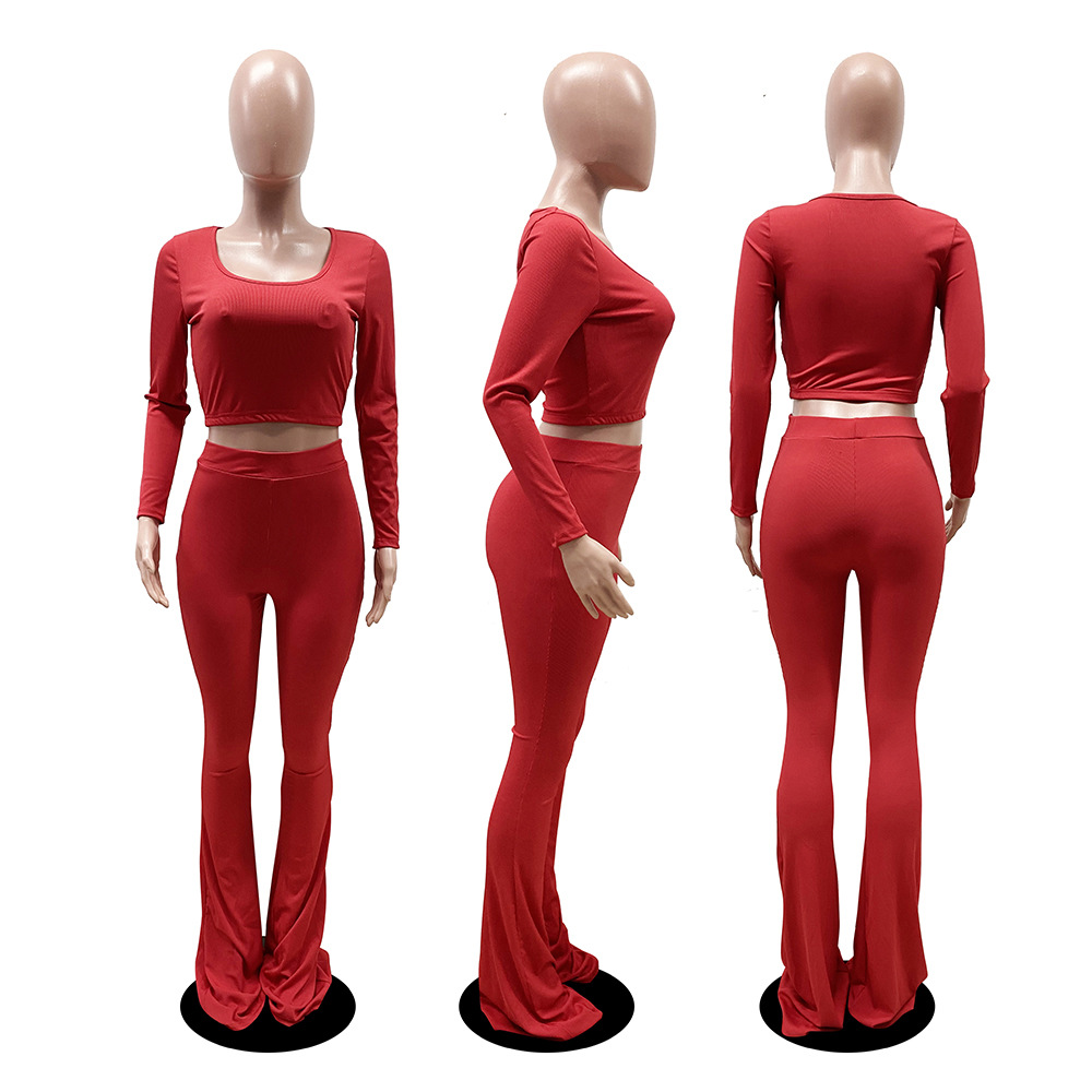 525g Weight Long Sleeve Sleeve Length Polyester Fabric Type Pant Co-ord Set Sets Type 2 Pieces Set Quantity Daily Occasion U Neck Neckline Slim Fit Type Solid Color Pattern Summer, Spring Season Women's Gender Printing Design Casual Style Daily Women's Casual Solid Color Polyester Printing Pant Co-ord Set Pants Sets 31
