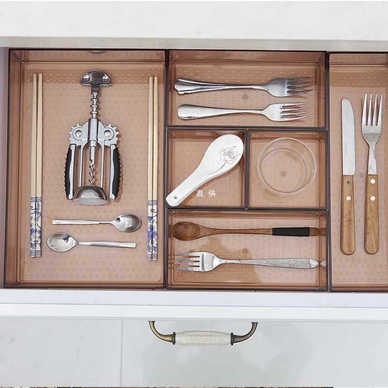 GD53厨房抽屉收纳橱柜餐具筷子刀叉整理盒分隔板塑料桌面分格自由