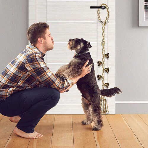 Pet Doorbell Training Dog Collar Pet Doorbell Rope Hand-woven Wooden Bead Bell Hanging Cord Cat Toys Amazon