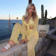 Cross-border new beach knitted blouse suit hollow casual trousers beach two-piece 2025 summer women's clothing