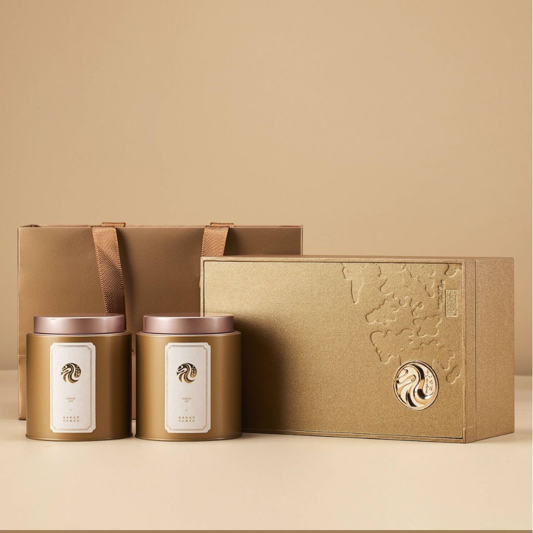 简约创意茶叶罐铁罐随手礼茶叶礼盒包装盒空盒红茶绿茶礼盒装批发