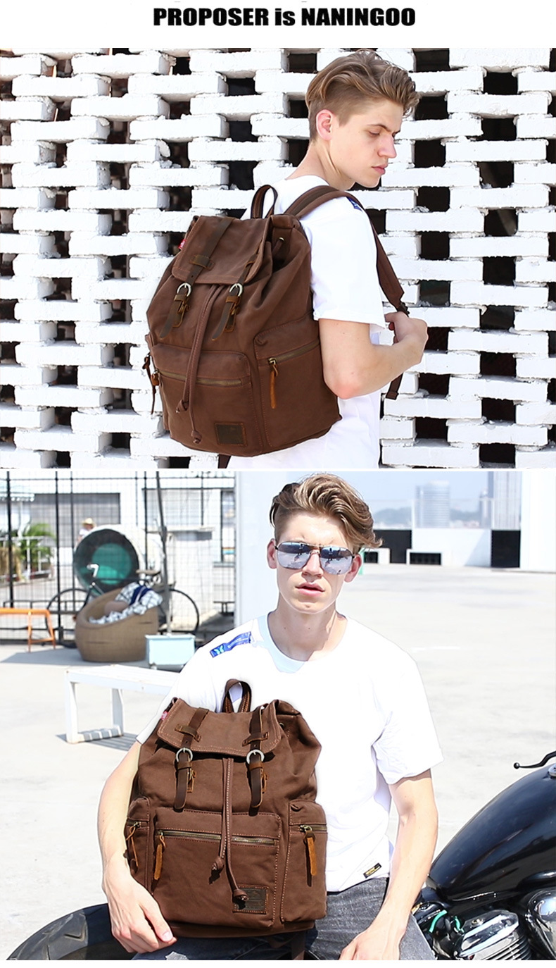 Amazon Best-Selling Vintage Double Shoulder Backpack Men's Laptop Travel Bag Trendy Fashion Unisex Backpack In Stock
