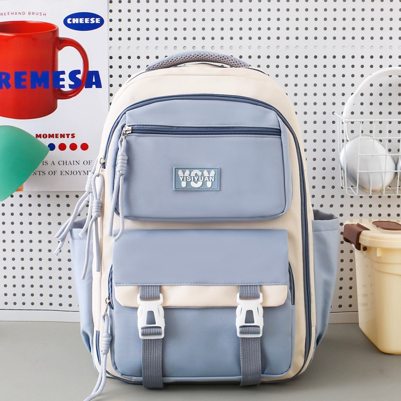 Bolsa de escuela de estudiantes coreanos de escuela secundaria, alta capacidad, color de marea, mochila de mujer, mochila multifuncional.