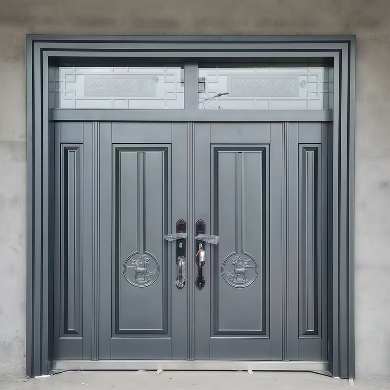 Zinc Alloy Villa Door, Rural Self-Built House Entrance Door, High-End Entry Door, Household Double-Door Main Entrance Door Zinc Alloy Villa Door, Rural Self-Built House Entrance Door, High-End Entry Door, Household Double-Door Main Entrance Door