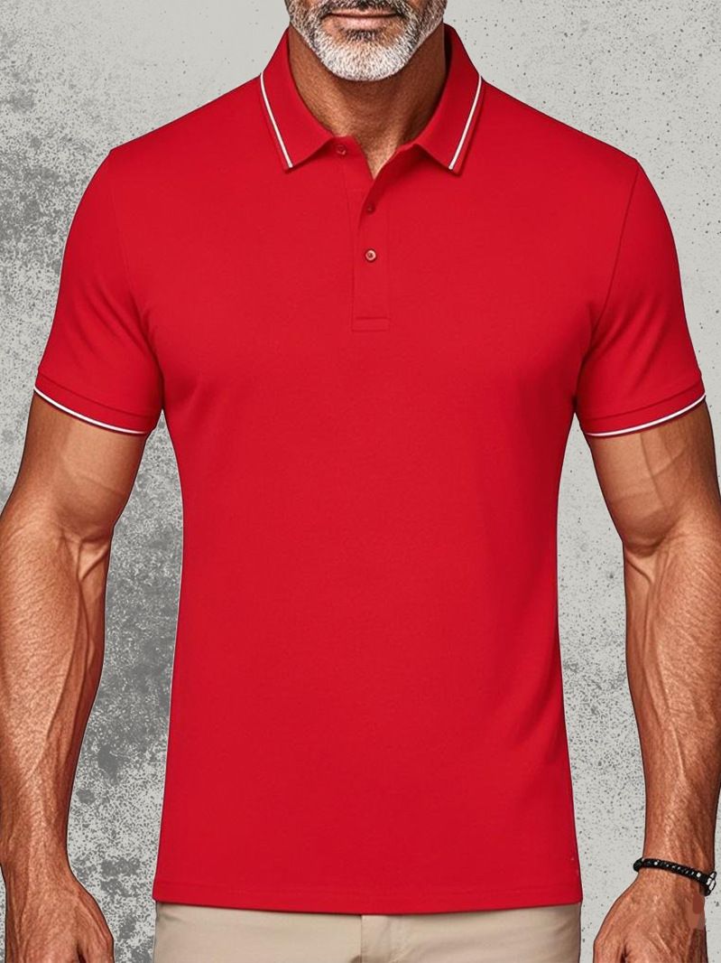 220g peso pesado Solona POLO camisa verano antibacteriano fresco para hombres y mujeres primavera y verano