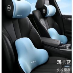 車の腰枕、ヘッドレストクッション、車の首枕、背もたれ、腰クッションセット、低反発車の腰サポート、腰サポート