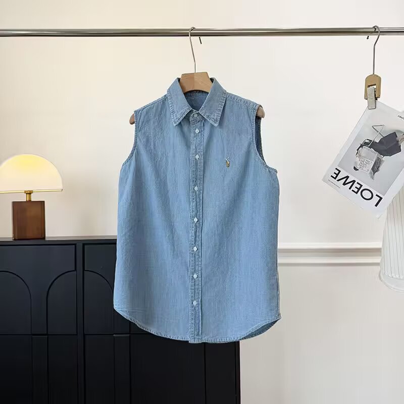 Myst&Za New Summer Women's Sleeveless Solid Color T-Shirt with Pony Logo, Breathable and Versatile Polo Collar Shirt Myst&Za New Summer Women's Sleeveless Solid Color T-Shirt with Pony Logo, Breathable and Versatile Polo Collar Shirt