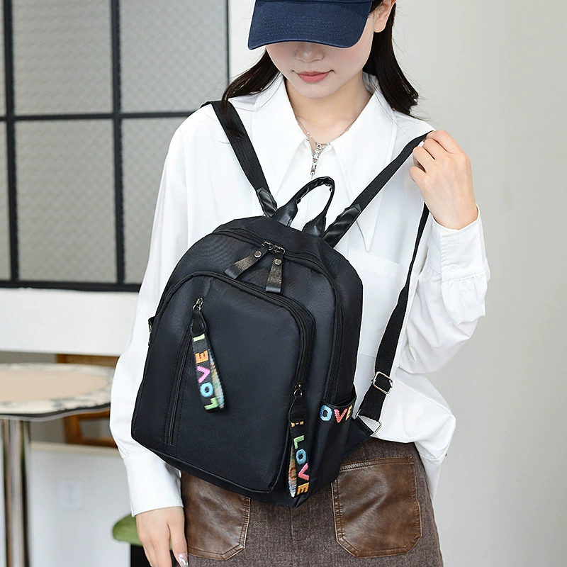 Рюкзак женский, модный, 2024, корейская версия, нейлоновая ткань, универсальный модный рюкзак, повседневная легкая дорожная сумка большой вместительности