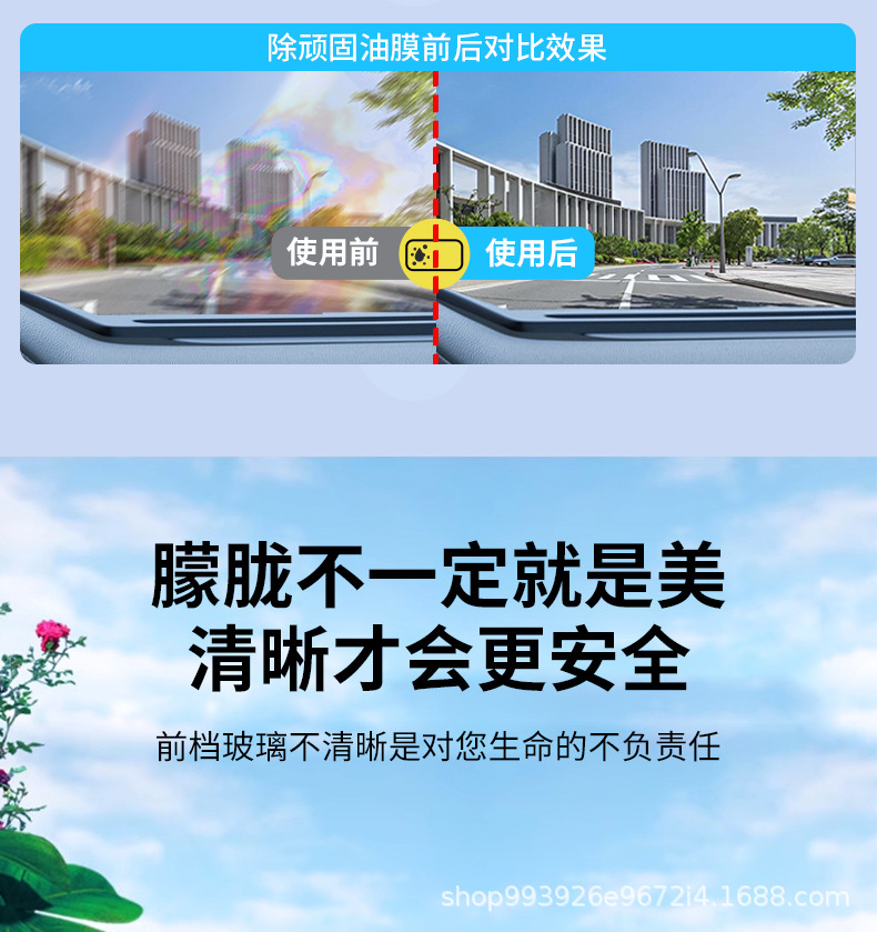 E Road Chichi Car Glass Cleaner Effervescent Tablets Solid Wiper Fluid Concentrated Cleaning Agent for Removing Oil Film