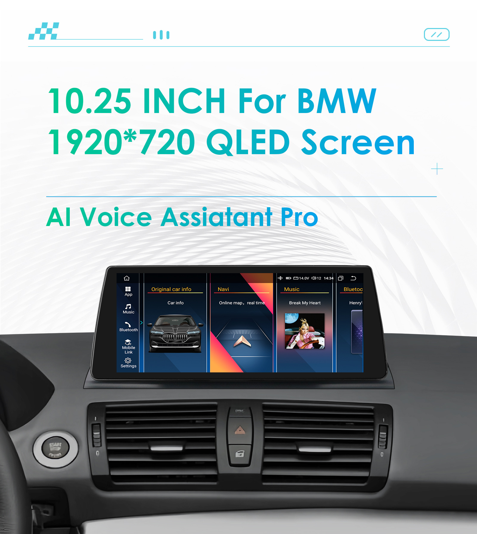 10.25inch Android Large Screen Suitable for 06-12 Bmw 1 Series E88 E82 E81 E87 Car Navigator