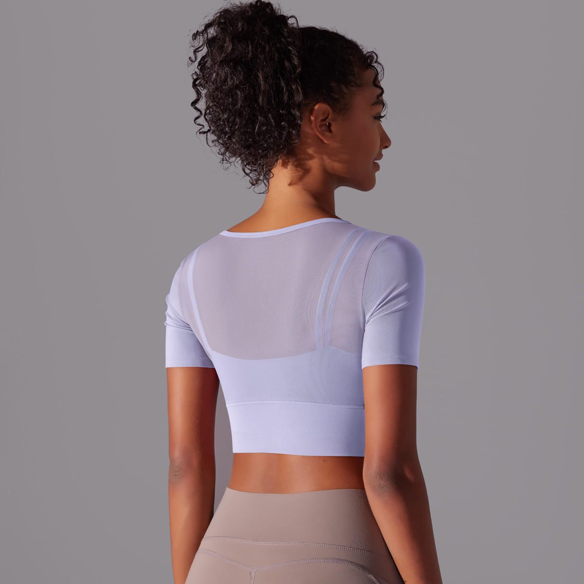 182g Weight Short Sleeve Sleeve Length Pullovers Placket Type Nylon, Spandex Fabric Type Short Top Length T-shirt Tops Type Yoga, Sports Occasion Round Neck Neckline Solid Color Pattern Women Gender Hollow Out Craft Fitness Sport Style Solid Color Nylon Spandex Round Neck Hollow Out Active Tops T-shirt 58