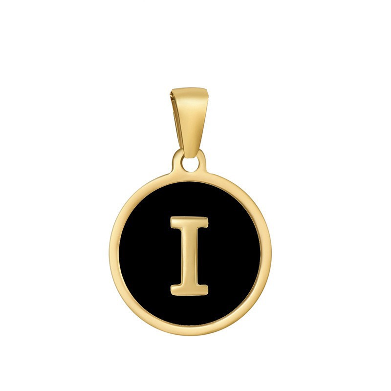 4g Weight Pendant Jewelry Making Type 16mm Jewelry Making Size DIY Jewelry Accessories Classification 1 Piece Quantity 304 Stainless Steel Material Letter, Word Pattern Classic Style Style Enamel, Plating Craft Black Color 1 Piece 16mm 304 Stainless Steel Letter Word Pendant DIY Jewelry Accessories 9