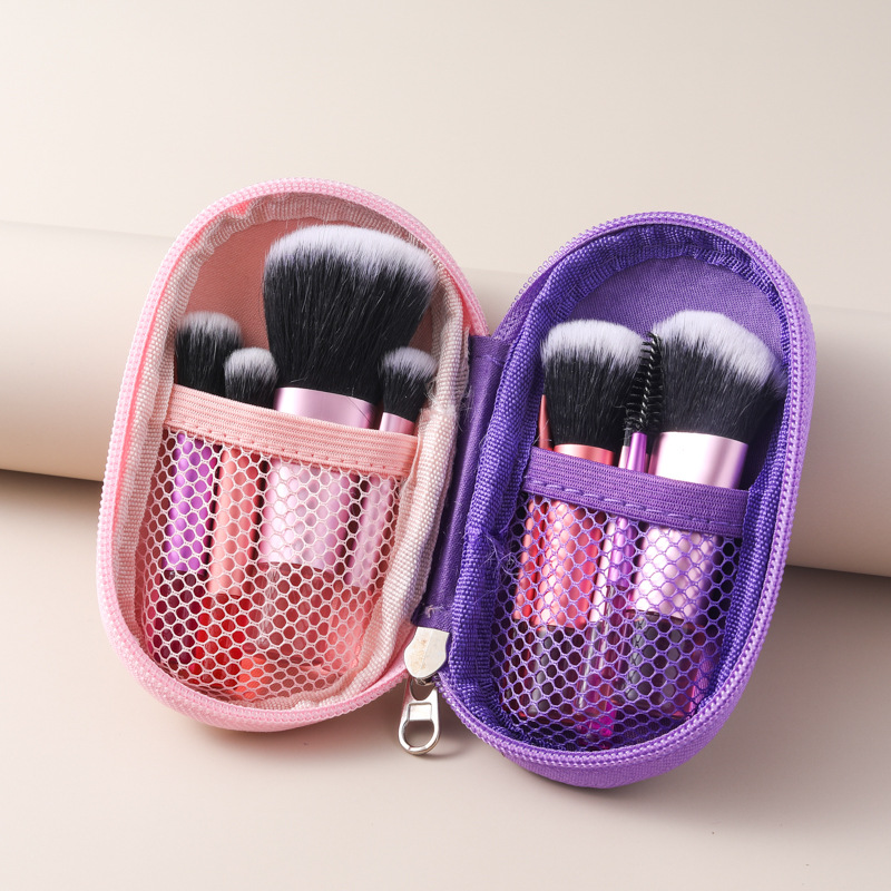 Juego de 10 mini brochas de maquillaje transfronterizas con mango de cristal, brocha de base portátil, brocha para sombras de ojos, herramientas de maquillaje, dropshipping disponible.