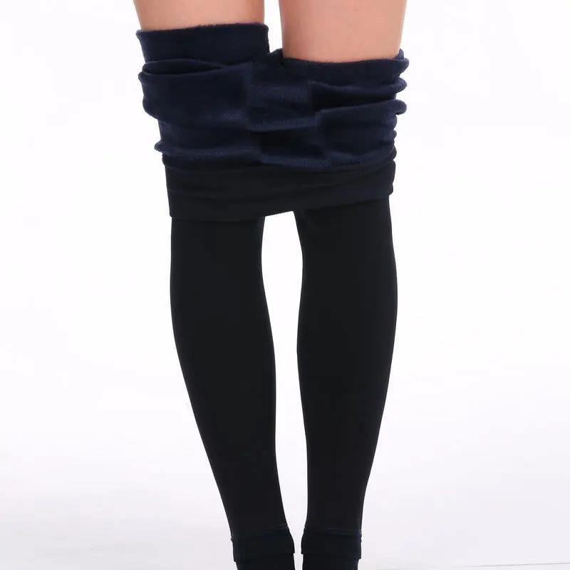 Abbigliamento da donna leggings invernali caldi per le donne da indossare come capospalla senza formazione di pallini collant a vita alta in velluto perlato di grandi dimensioni_voghion.com