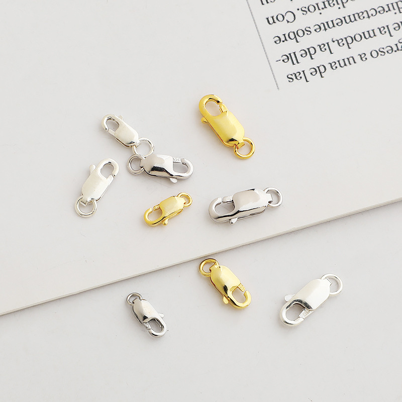 S925 Sterling Silver Square Buckle Lobster Handmade Buckle DIY Bracelet Accessories Sterling Silver Buckle Necklace Buckle Bracelet Buckle Long Square Buckle S925 Sterling Silver Square Buckle Lobster Handmade Buckle DIY Bracelet Accessories Sterling Silver Buckle Necklace Buckle Bracelet Buckle Long Square Buckle