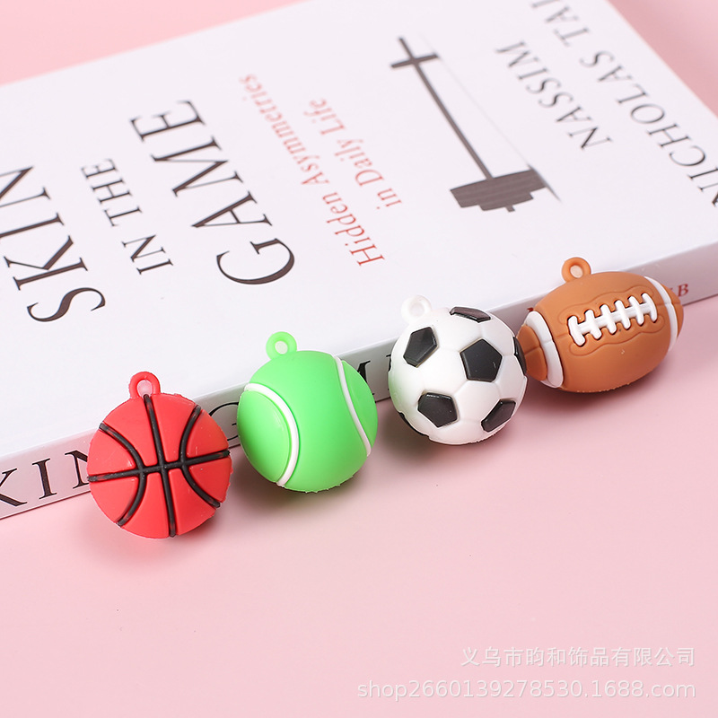 Football basketball tennis keychain PVC