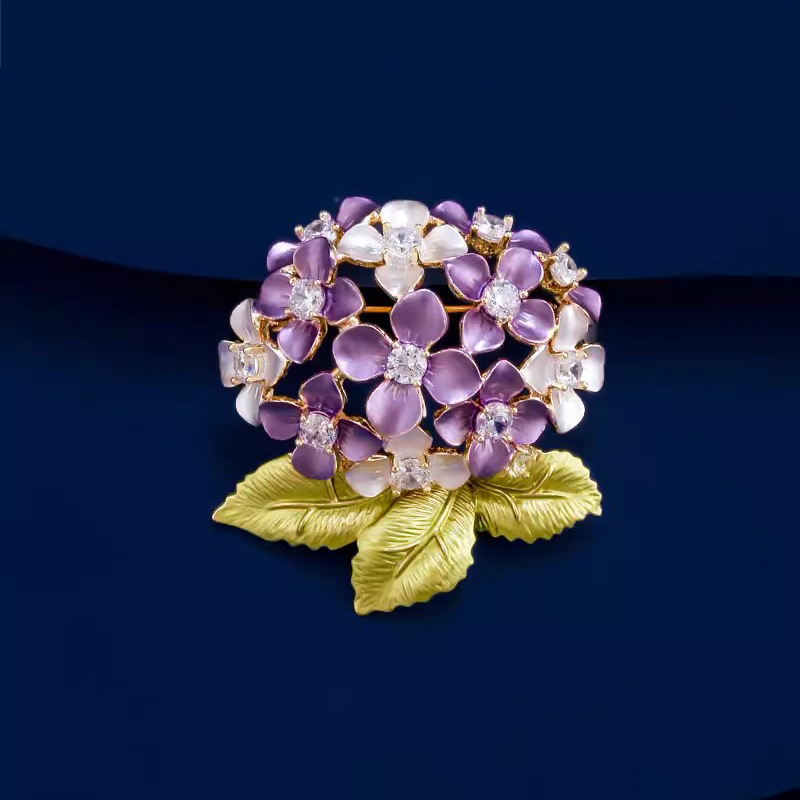 エナメル色の刺繍の花のブローチの高級な女性のファッションの精巧な胸の花の小さい大衆のデザイン感の気質のピンは装飾品を配合します。|undefined