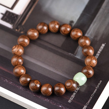 金丝檀佛珠手串顺纹夜光石发光小手串流行时尚男女款直播走量手饰