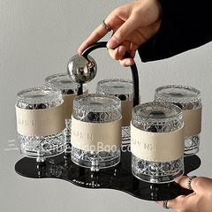 Sanqレトロ軽豪華黒家庭用リビングルームの接客カップセット