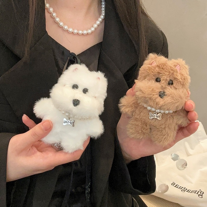 オリジナルかわいいウエストハイランドぬいぐるみ子犬スクールバッグペンダントクリエイティブネックレス犬キーフィギュアペンダント卸売|undefined