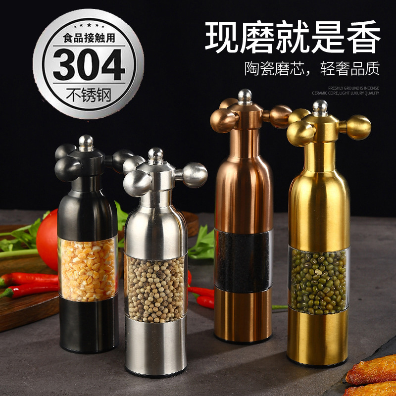 304 stainless steel pepper mill pepper mill faucet black pepper grinder manual grinder salt mill seasoning bottle