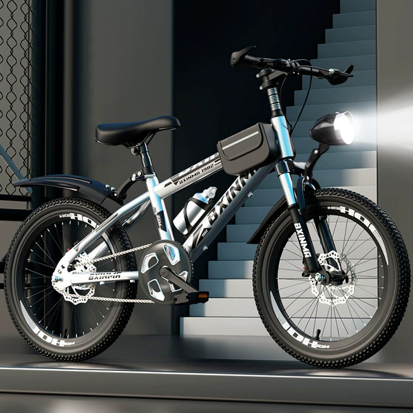 ¤LED light moonlight silver/single speed [disc brake/shock absorption] gift bag-18 inches 6-9 years old 120-140+