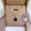 Double-sided sophisticated brand necklace stainless steel, chain for key bag , accessories, internet celebrity