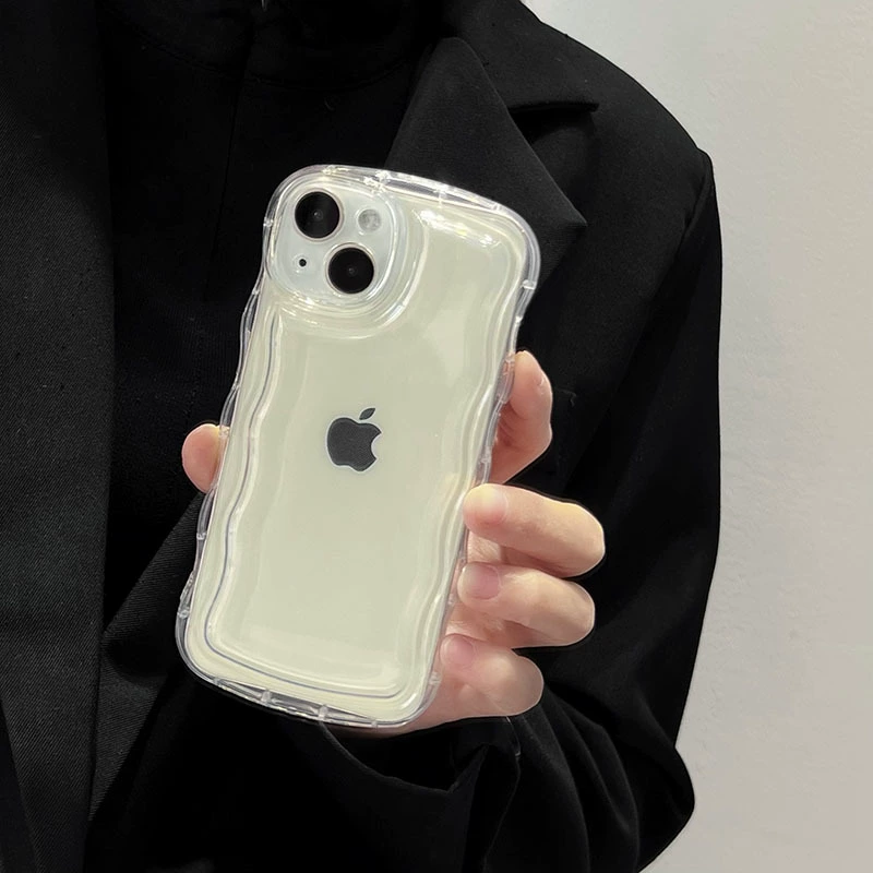 Чехол для телефона (Apple) iPhone 13, прозрачный волнистый защитный чехол, тонкий легкий