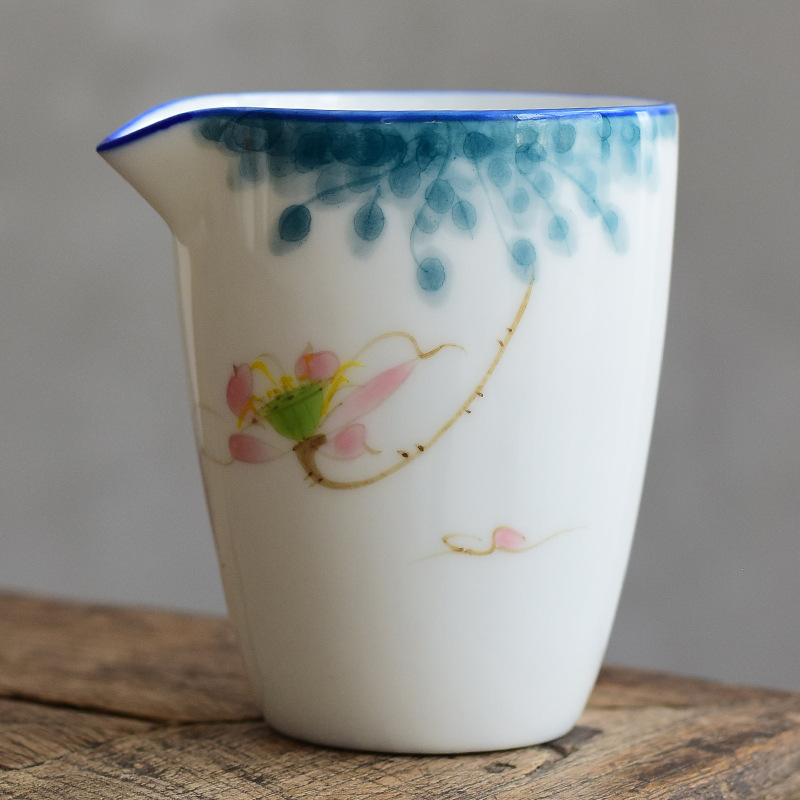 Pintado a mano justo taza de té dispensador de té hogar blanco porcelana cerámica uniforme taza de té japonés mar Kung Fu juego de té ceremonia del té Accesorios