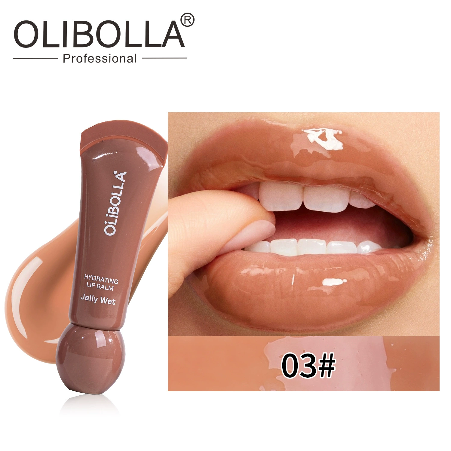 Увлажняющий бальзам для губ OLIBOLLA Jelly Wet, блеск-лосьон, 6 оттенков