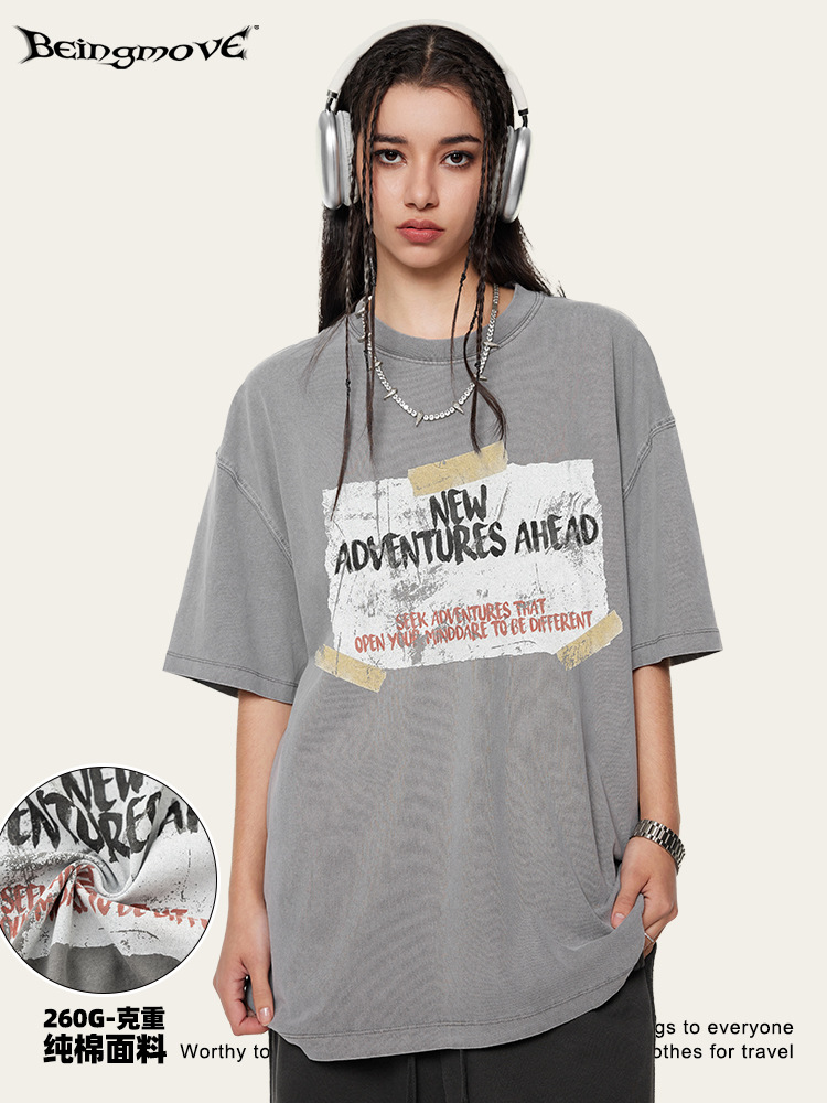 2025 verano belleza de la costa oeste in papel creativo impresión offset flores de manga corta camiseta de moda de moda de moda de moda de hombre camiseta de moda de gran tamaño
